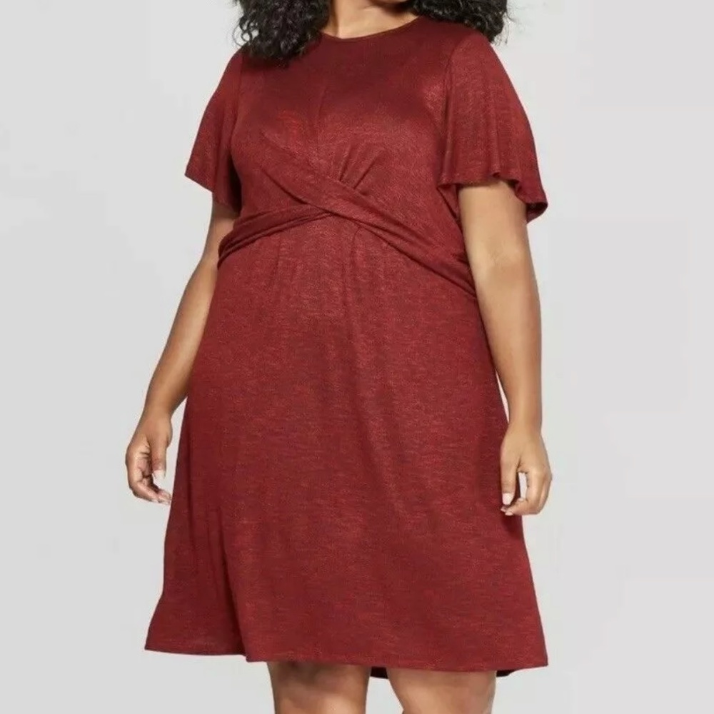 Faux Wrap Red Dress NWOT 4XL